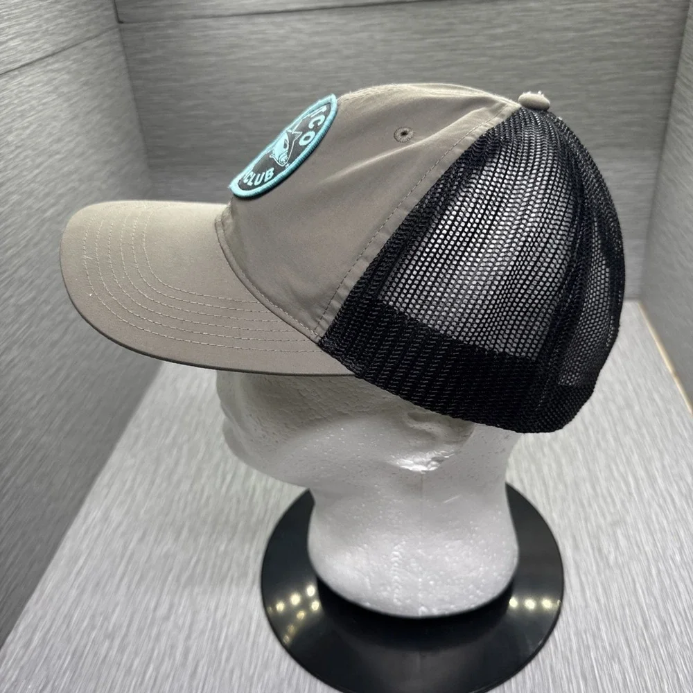 AFTCO Tuna Club Trucker Hat Khaki Black Mesh Back Embroidered Patch‎ OSFM